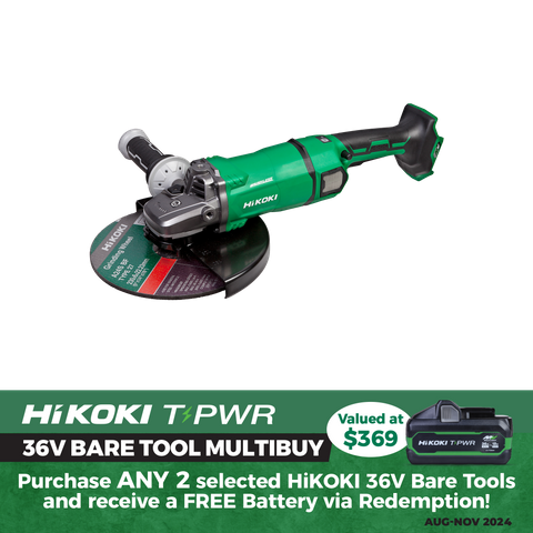 HiKOKI Cordless Angle Grinder Brushless Safety 230mm 36V - Bare Tool