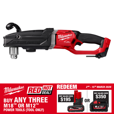 Milwaukee M18 FUEL SUPER HAWG Right Angle Drill Brushless 18V - Bare