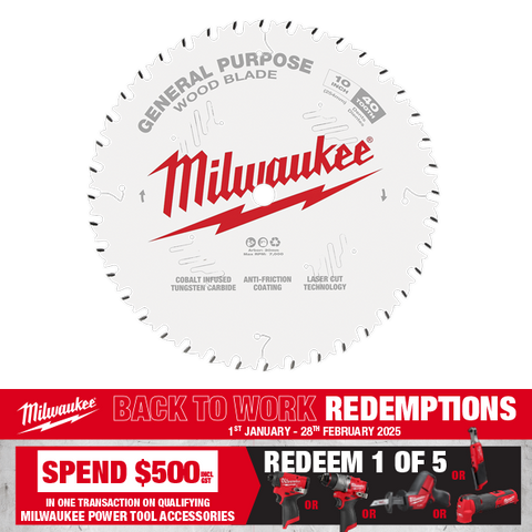 Milwaukee Mitre/Table Saw Blade 254mm 40T