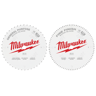 Milwaukee Mitre/Table Saw Blade 305mm 44T + 80T 2pk