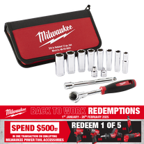 Milwaukee Socket Set 3/8in Dr Metric 12pc