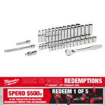 Milwaukee Socket Set 3/8in Dr Metric/Imperial 56pc