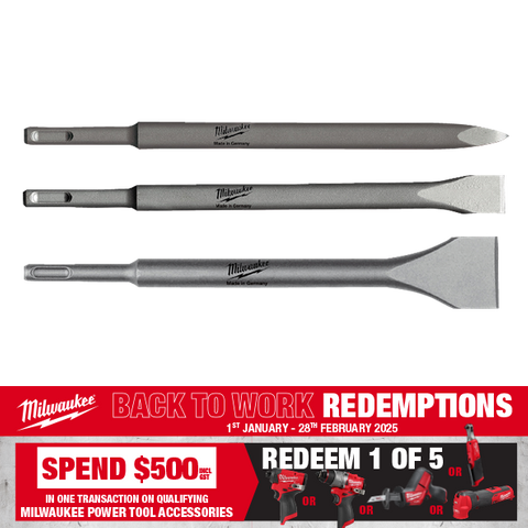 Milwaukee SDS Plus Chisel Set 3pc