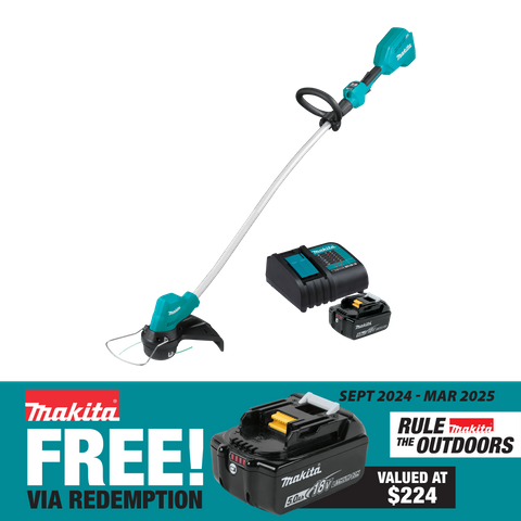 Makita LXT Cordless Line Trimmer Brushless Bent Shaft 18V 5Ah