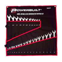 Powerbuilt R&O Spanner Set Metric/Imperial Polished 28pc