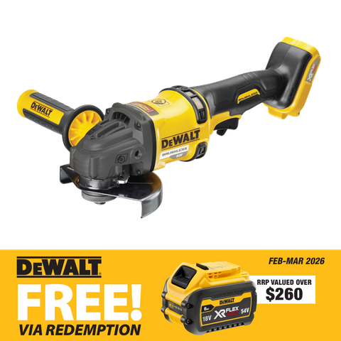 DEWALT Flexvolt Cordless Angle Grinder Brushless 125mm Gen2 54V - Bare To