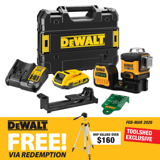 DEWALT Cross Line Laser 1080deg (3x 360) Green Beam 18V 2Ah