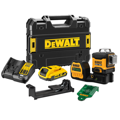 DeWalt Cross Line Laser 1080deg (3x 360) Green Beam 18V 2Ah