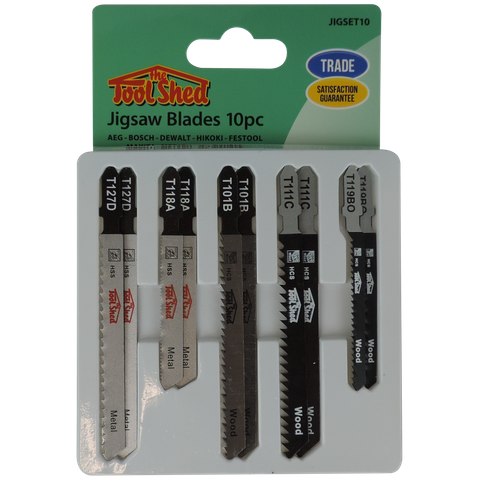 ToolShed Jigsaw Blade Set 10pc Assorted