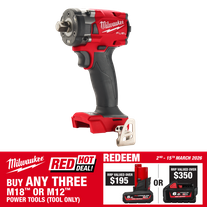 Milwaukee M18 FUEL Cordless Impact Wrench 1/2in 300Nm Pin 18v - Bare Tool