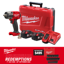 Milwaukee M18 FUEL Cordless Impact Wrench 1/2in 881Nm F/Ring 18V 5Ah