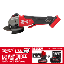 Milwaukee M18 FUEL Cordless Angle Grinder Variable Speed 125mm 18V - Bare Tool