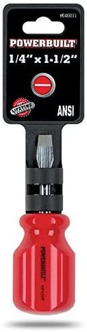Powerbuilt Screwdriver Slotted 1/4in x 38mm