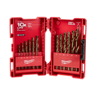 Milwaukee RED HELIX Cobalt Drill Bit Set 19pc
