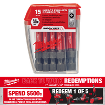 Milwaukee SHOCKWAVE Impact Bits #2 Phillips 50mm 15pk