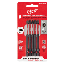 Milwaukee SHOCKWAVE Impact Bits #2 Phillips 89mm 5pk