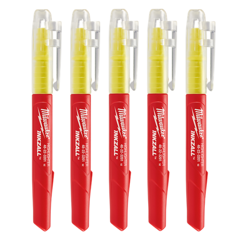 Milwaukee INKZALL Jobsite Highlighters Yellow 5pk
