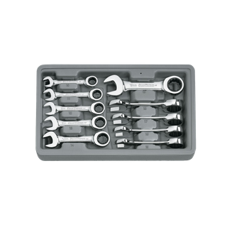 GEARWRENCH Stubby Ratcheting Combination Spanner Set Metric 10pc