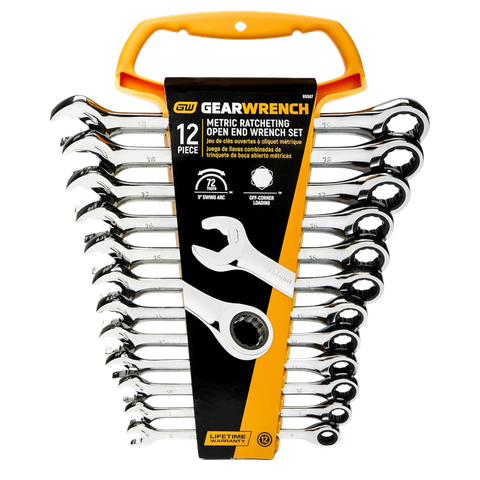 GEARWRENCH Ratcheting Open End Spanner Set Metric 12pc
