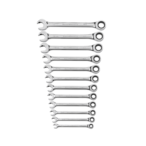 GEARWRENCH Ratcheting Open End Spanner Set Metric 12pc