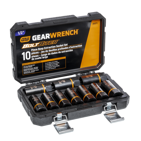 GEARWRENCH Bolt Biter Impact Deep Socket Set Metric 1/2in Dr 10pc