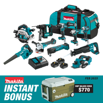 Makita LXT Cordless Jobsite Combo Kit 10pc 18V 5Ah