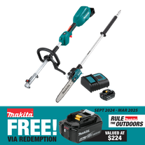 Makita LXT Cordless Power Head Brushless with Pole Saw Attachment 18V 5Ah