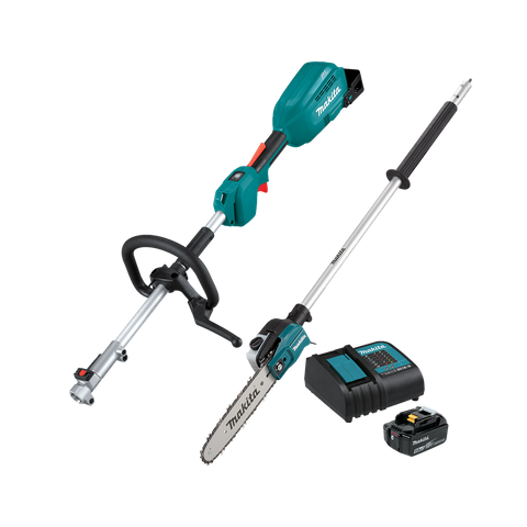Makita LXT Cordless Power Head Brushless wth Pole Saw Attachment 18V 5Ah