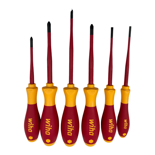 Buy Wiha Screwdriver Set Electrical 1000V VDE 6pc Slot Phil Pozi Sq online in New Zealand The ToolShed