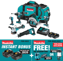 Makita LXT Cordless Jobsite Kit Brushless 6pc 18V 5Ah