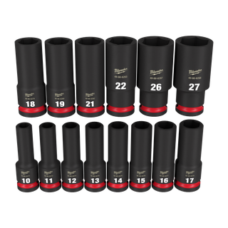 Milwaukee SHOCKWAVE Impact Socket Set 1/2in Dr Deep 14pc