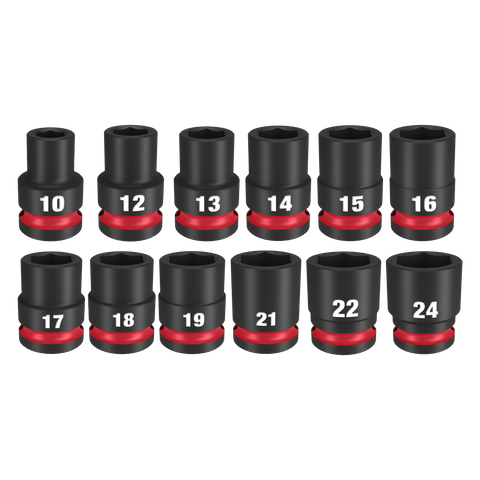 Milwaukee SHOCKWAVE Impact Socket Set 1/2in Dr 12pc