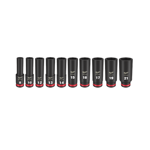 Milwaukee SHOCKWAVE Impact Socket Set 3/8in Dr Deep 10pc