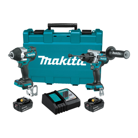 Makita LXT Cordless Hammer Drill and Mid Torque Impact Wrench 18v 6Ah