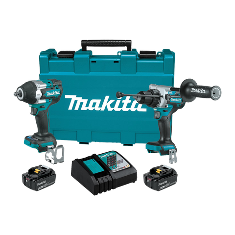 Makita LXT Cordless Hammer Drill and Mid Torque Impact Wrench 18V 6Ah
