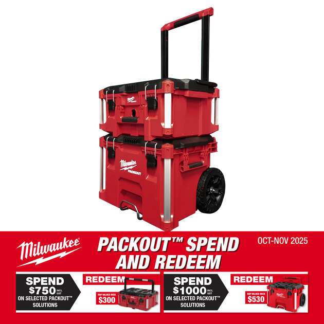 Buy Milwaukee PACKOUT Rolling Tool Box Set 2pc online in New Zealand