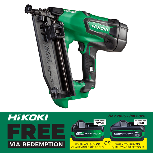Buy HiKOKI Cordless Brad Nailer Brushless Angled 16g 18V Bare