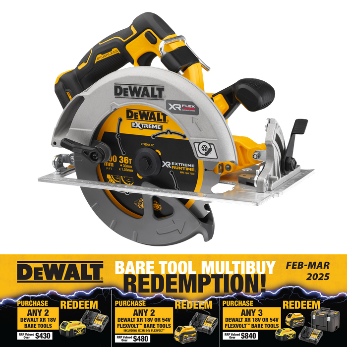 Buy DeWalt FLEXVOLT Advantage Cordless Circular Saw 184mm 18V Bare Tool online in New Zealand The ToolShed