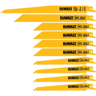 DeWalt Recip Blade Set Wood/Metal 10pc with Case