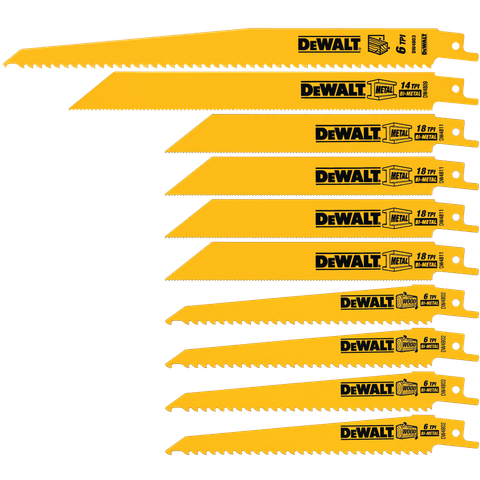 DeWalt Recip Blade Set Wood/Metal 10pc with Case