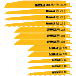 DeWalt Recip Blade Set Wood/Metal Rescue 12pc with Case