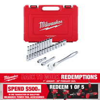 Milwaukee Socket Set 1/2in Dr Metric 28pc