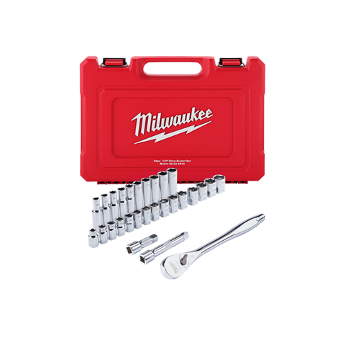 Milwaukee Socket Set 1/2in Dr Metric 28pc