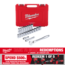 Milwaukee Socket Set 1/2in Dr SAE 22pc