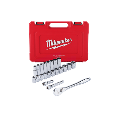 Milwaukee Socket Set 1/2in Dr SAE 22pc