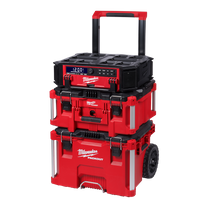 Milwaukee PACKOUT Rolling Tool Box Set 2pc with PACKOUT Radio