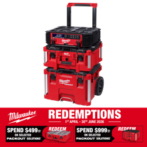 Milwaukee PACKOUT Rolling Tool Box Set 2pc with PACKOUT Radio
