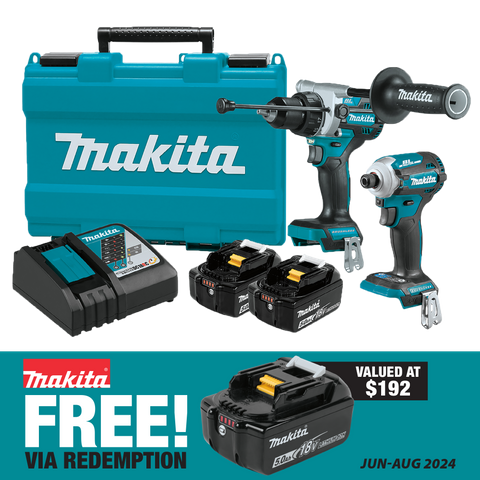 Makita LXT Cordless Hammer Drill and Impact Driver 18v 5Ah