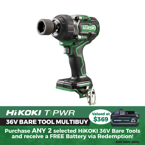 HiKOKI Cordless Impact Wrench Brushless 1/2in 770Nm 36V - Bare Tool