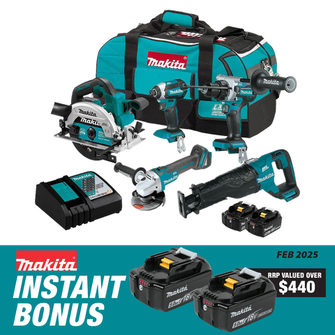 Makita LXT Cordless Jobsite Kit Brushless 5pc 18V 5Ah